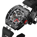 HANBORO衡宝罗超跑系列碳纤维多功能全自动机械手表镂空夜光男表945-3