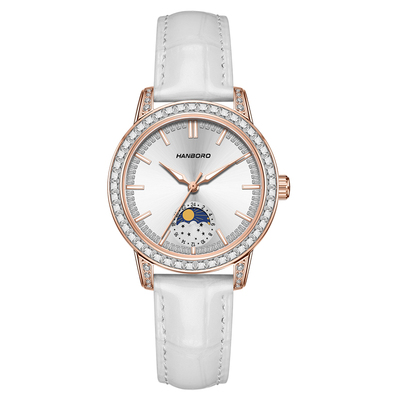 HANBORO Fashion Women's Quartz Watch Style Diamond Inlaid Luxury Watch 8036L